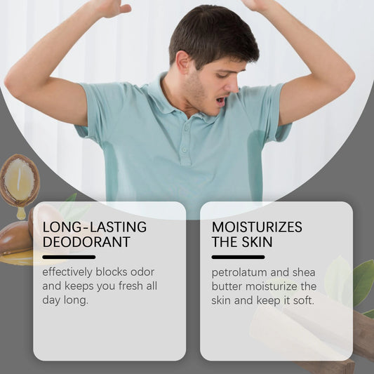 Sandalwood Deodorant Cream for Men Reduce Underarm Odor Long Lasting Fragrance Sweat Removal Dry Sooth Skin Antiperspirant Stick