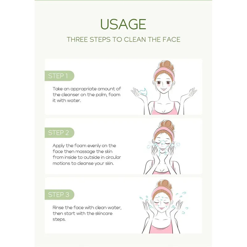 Vitamin C Facial Cleanser Skin Cleansing Moisturizing Anti Acne Blackhead Remove Skincare Face Wash Foam Face Cleanser Skin Care